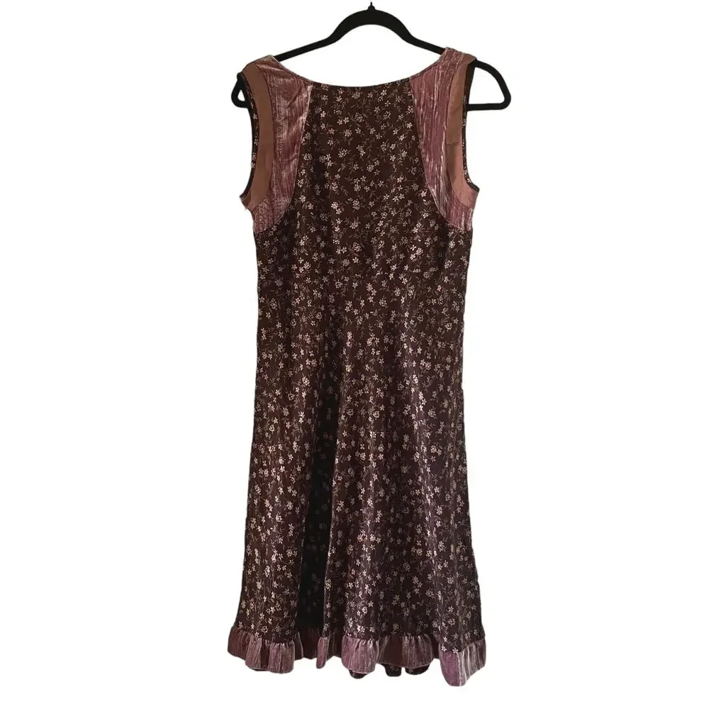 J. Jill Silk Blend Floral Babydoll Sleeveless Knee Length Dress Size 8 Petite - Picture 2 of 10